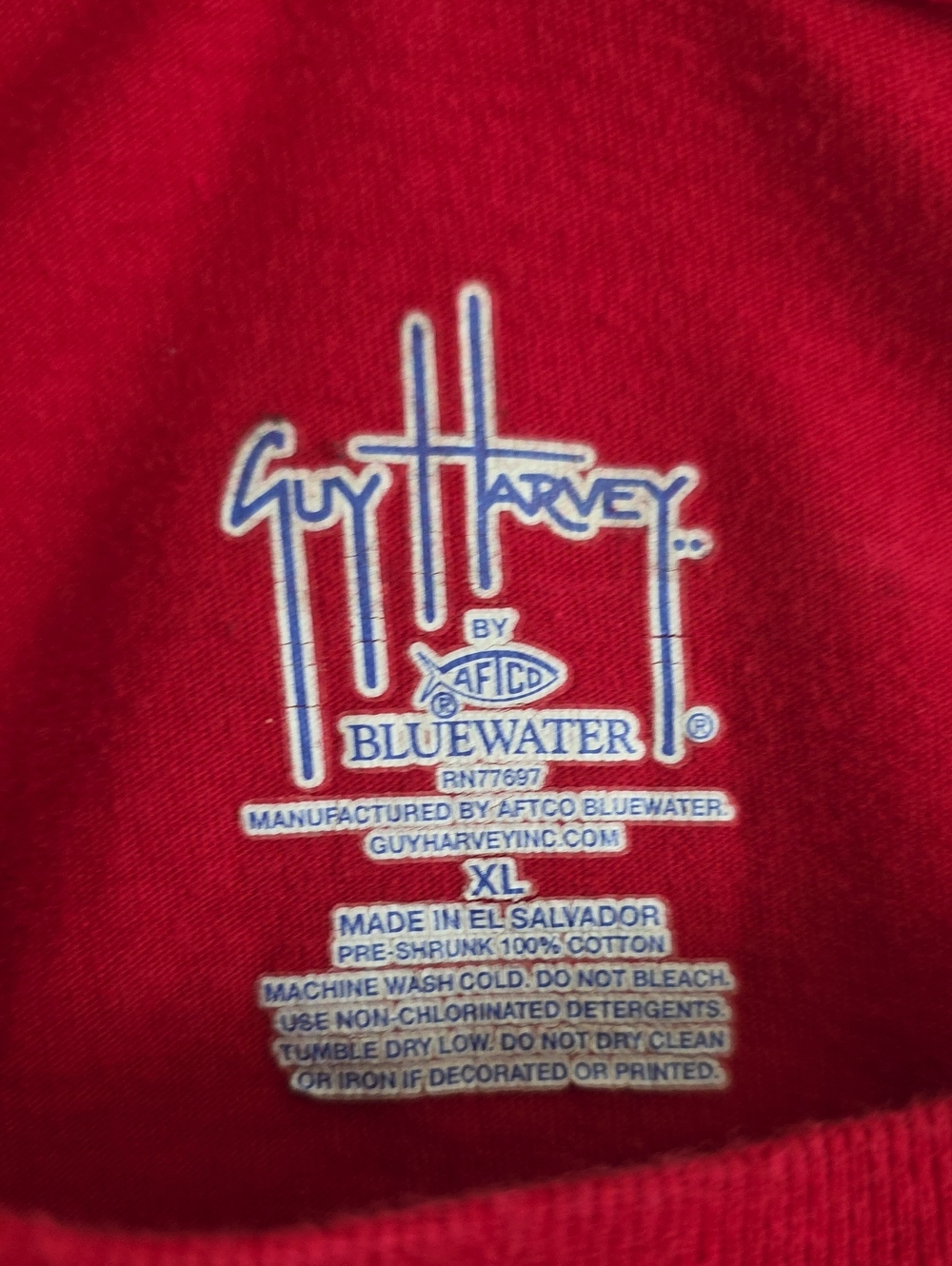 Guy Harvey Marlin Sailfish Long Sleeve Pocket T-Shirt Red Men's XL Fishing Graph - Picture 5 of 10